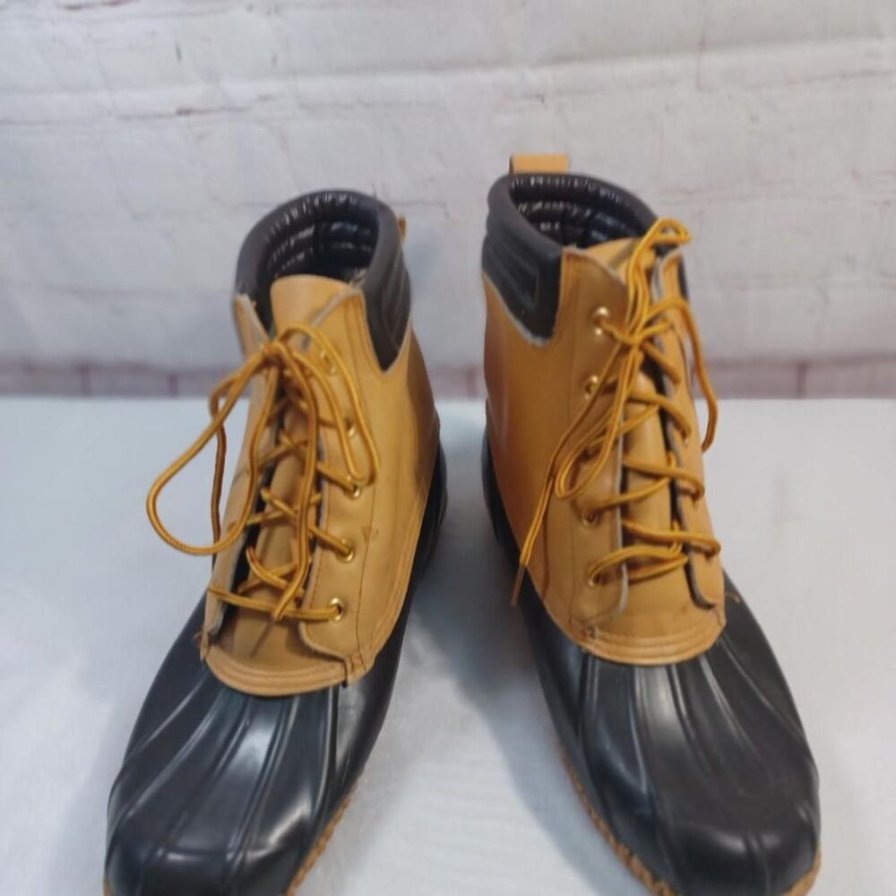 Herman-sons Men's Tan and Yellow Boat-shoes